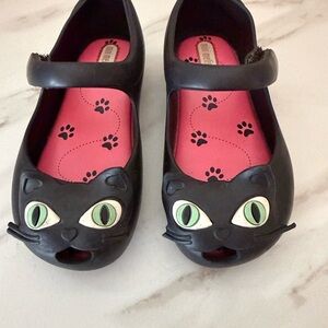 Mini Melissa Black Cat Kids MaryJane Shoes